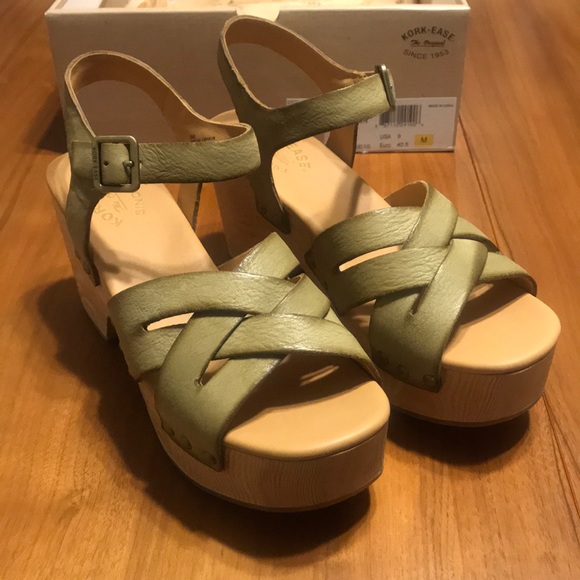 Kork-Ease Shoes - Kork-Ease Wasau Platform Sandals, light green, size 9 (40.5)